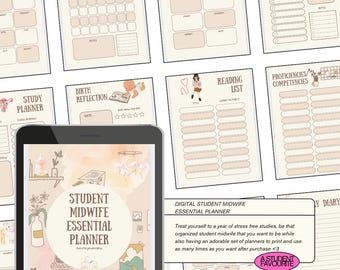 Student Midwife Planner Bundle: Digital Study Organizers (PDF Download A4 Size)