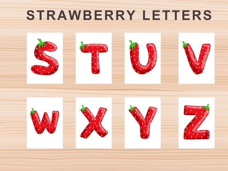 Letter R Strawberry Strawberry Alphabet Clipart A-Z | 26 Letters | SVG PNG JPEG Pdf | Cute ...