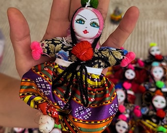 Lalka Kapadocja ręcznie robiona, 14 cm, turecka ozdoba do torebki z motywem ludowym, brelok w stylu boho, upominek ślubny, rustykalny prezent, ręcznie robiona pamiątka