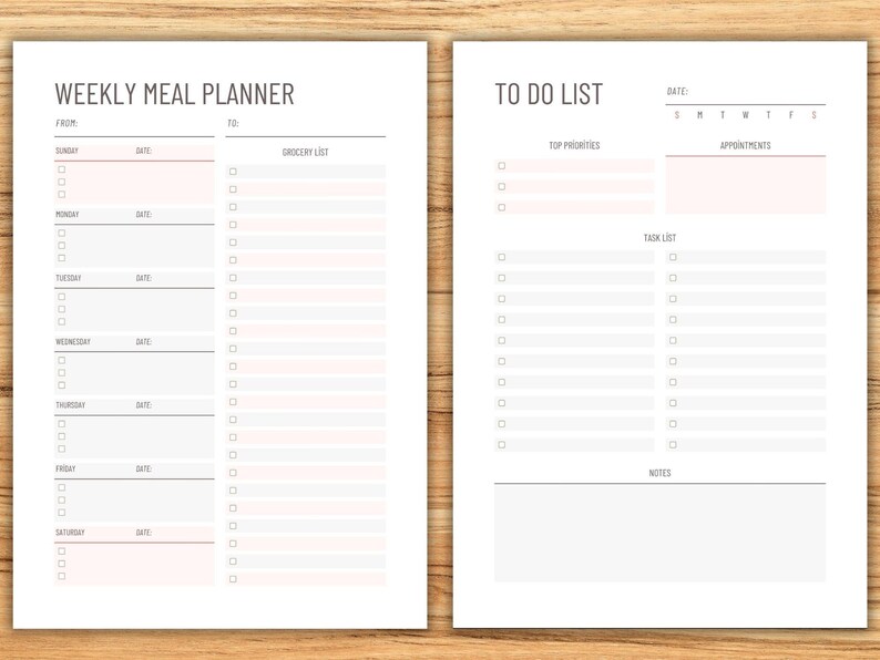 Lot de calendriers 2026 à imprimer | Agenda mensuel minimaliste ...