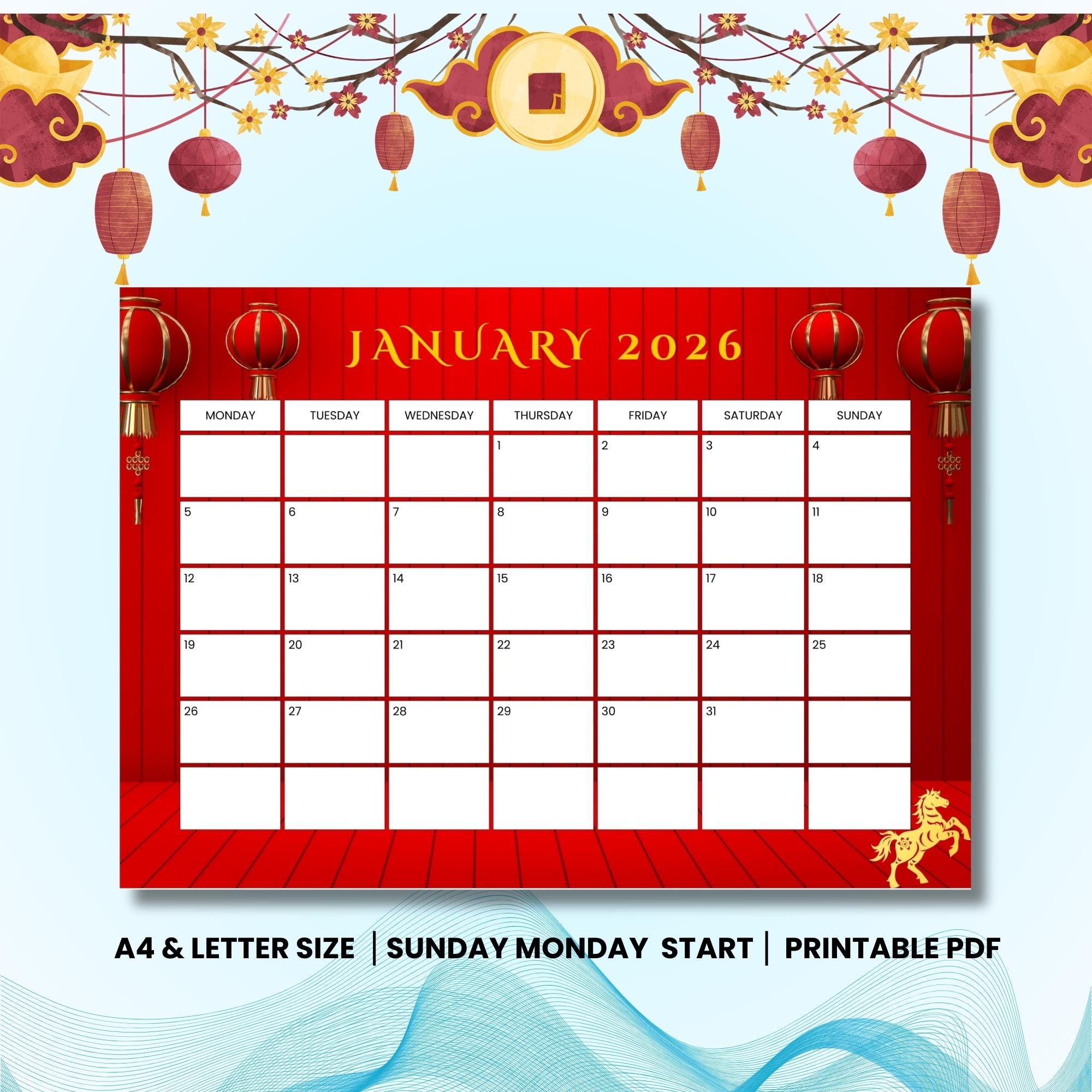 Wandkalender 2026,Ophangbare Maandplanner Van Papier