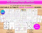 ADHD cleaning planner bundle pdf editable canva,Home cleaning schedule,Weekly,Monthly,Yearly Cleaning Checklist,Declutter,Family Chore Chart