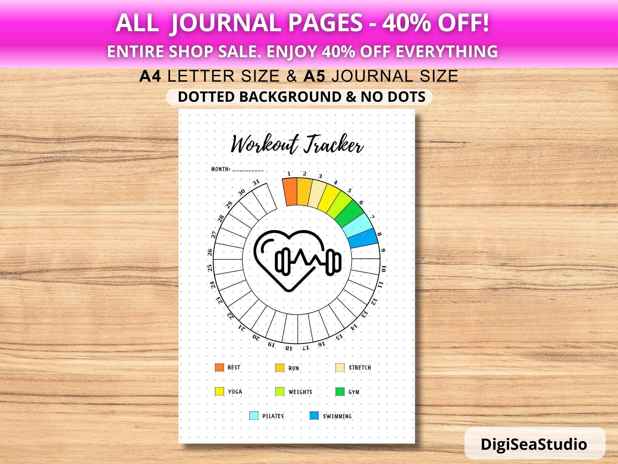 Workout Tracker - PRINTABLE Journal Page - Exercise Tracker - Fitness ...