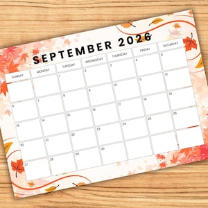 2026 Monthly Calendar Bundel -  Cute Printable 2026 Planner for Kids, Home School Work Office Organizer, Printable PDF, Instant Download