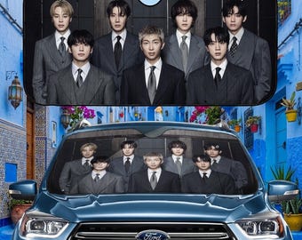 BTS Boy Band Sun Shade, Bangtan Boys Kpop SunShade, Arirang Army Car Decor, BTS Kpop Car Shade, BTS Auto Sunshade, Car Windshield