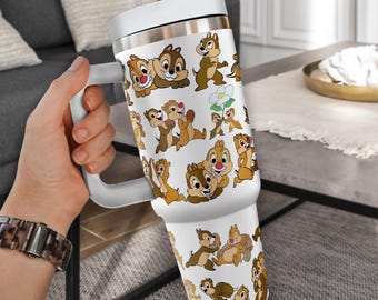 Chip and Dale Tumbler 40Oz, Chip and Dale Tumbler, Chip and Dale Tumbler, Cartoon Coffee Tumbler, Disney Insulated Cup