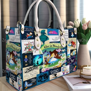 Alice im Wunderland Leder Handtasche, Alice im Wunderland Schultertasche, Alice im Wunderland Weihnachten Vintage Crossbody Tasche