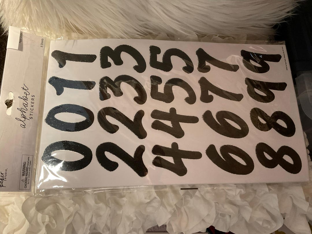 BLACK GLITTER NUMBER Stickers - 3 Inch - Etsy