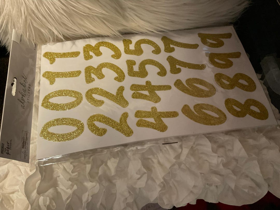 GLITTER GOLD NUMBER Stickers - 3 Inch - Etsy