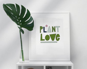 Plant Love Print | Modern Gardening Illustration | Plant Lady Art | Instant Digital Download