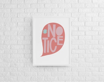 Notice Pink Art Print | Intentional Modern Print | Simple Minimal Design | Instant Digital Download