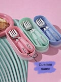 Personalized Fork and Spoon Set with Name, Kids Cutlery, Custom Name Utensils, Toddler Feeding Set, Gift for Children