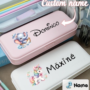 Custom Plastic Pencil Box Name, Personalized Pencil Case, Customized School Box, Customizable Kids Pencil Box, Hard Pencil Case, Students