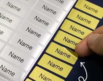 Personalized Gold/Silver Name Stickers: Waterproof Vinyl Labels for Kids