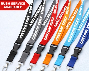Personalized Lanyard Custom Text Logo | ID Badge Holder Strap with Clip | Custom Name Neck Strap | Work Office Gift | Teacher Gift