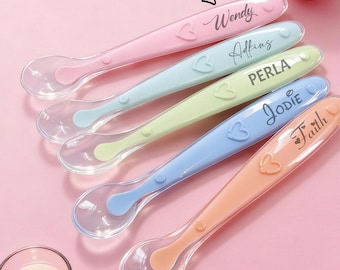 Personalized Baby Spoon with Name, Custom Silicone Feeding Spoon, Baby Weaning Spoon Set, Toddler Spoon Gift, Custom Name Utensil