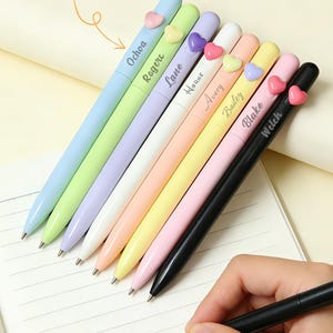 Bolígrafo de amor personalizado, bolígrafo con nombre personalizado, bolígrafo para estudiante multicolor opcional personalizado, regalo de Navidad/regalo para maestro/regalo de fiesta