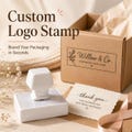 Custom Logo Stamp for Small Business Packaging | Personalized Self Inking Stamp | Brand Stamp for Boxes, Bags & Thank You Cards