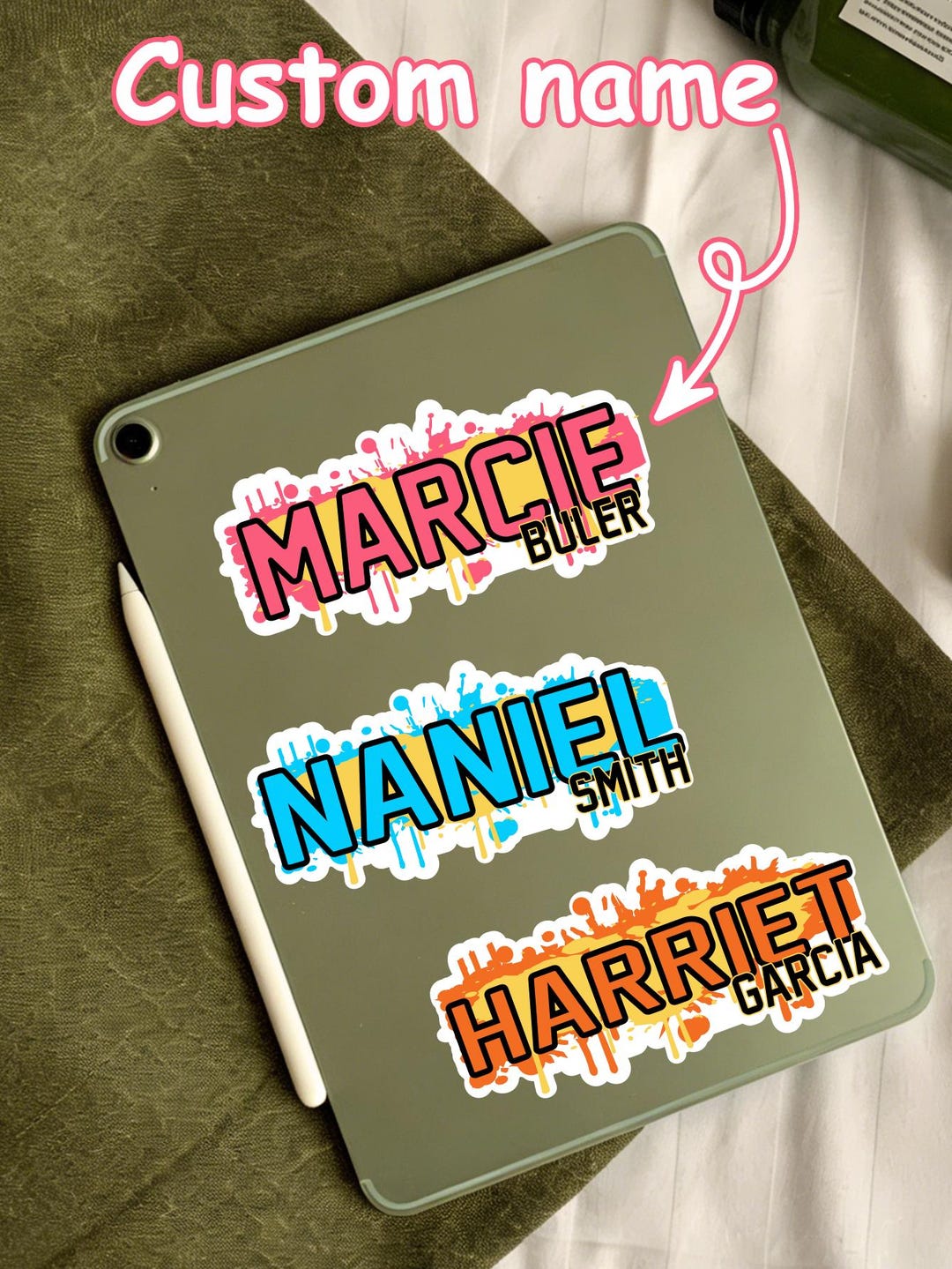 Custom Name Stickers for Kids, Personalized Vinyl Labels, Waterproof ...
