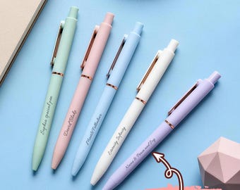 Custom Name Ballpoint Pen Personalized Pen Cute Pastel Pen Teacher Gift Student Gift Office Supplies Custom Text Pen Gift for Women