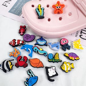 Custom Underwater World style shoe charms, Crocs accessories, Personalized DIY shoe decorations,Cartoon PVC shoe charms,Handmade Jibbitz