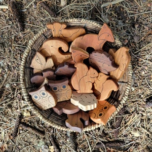 Wood Toy Hedgehog, Walnut all natural wooden teether for baby, or toddler toy image 9