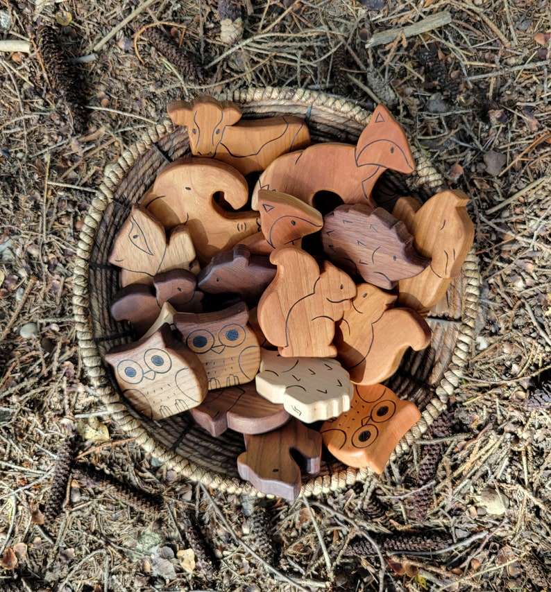 Wood Toy Hedgehog, Walnut all natural wooden teether for baby, or toddler toy image 9