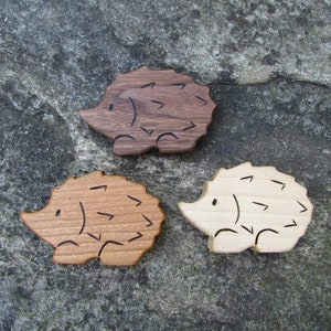 Wood Toy Hedgehog, Walnut all natural wooden teether for baby, or toddler toy image 7