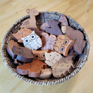 Wooden Toy Owl, Cherry natural wooden teether for baby, or toddler toy image 7