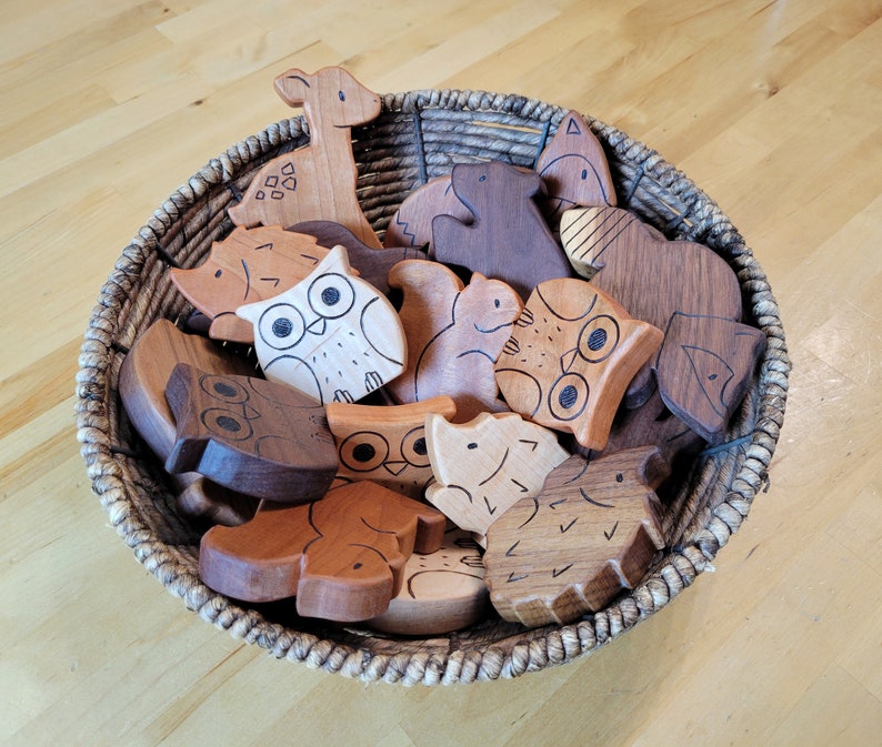 Wooden Toy Owl, Cherry natural wooden teether for baby, or toddler toy image 7