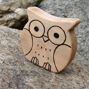 Wooden Toy Owl, Cherry natural wooden teether for baby, or toddler toy image 5