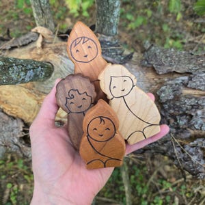 CHILD SET Wooden Toys - set of 4 toys in Cherry, Walnut, Maple wood - Waldorf natural toys