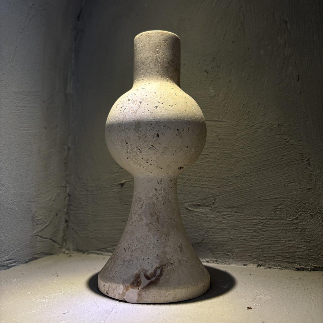 Handcrafted Travertine Marble Decorative Object – Minimal Natural Stone ...