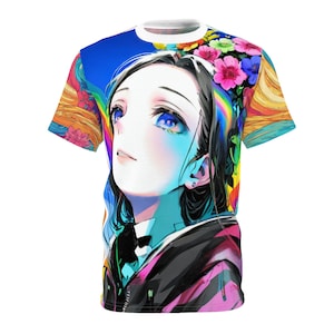 Abstract Unisex Tee, Bold Colors, Colorful Shirt, Bright Geometric Top, Vibrant Graphic Tee, Rainbow Tshirt