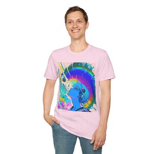 Vibrant Art Tee, Unisex Softstyle T-Shirt, Colorful Graphic Tee, Unique Gift, Festival Wear, Streetwear Style