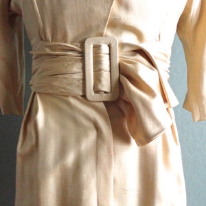 Gorgeous Silk Shantung Chartreuse Wiggle Dress 1950s