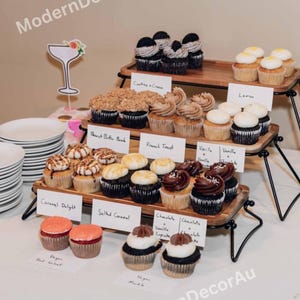 3 Tier Wood Cupcake Display Stand | Dessert Table Decor | Wedding Cupcake Stand | Cake Stand | Charcuterie Board | Serving Tray