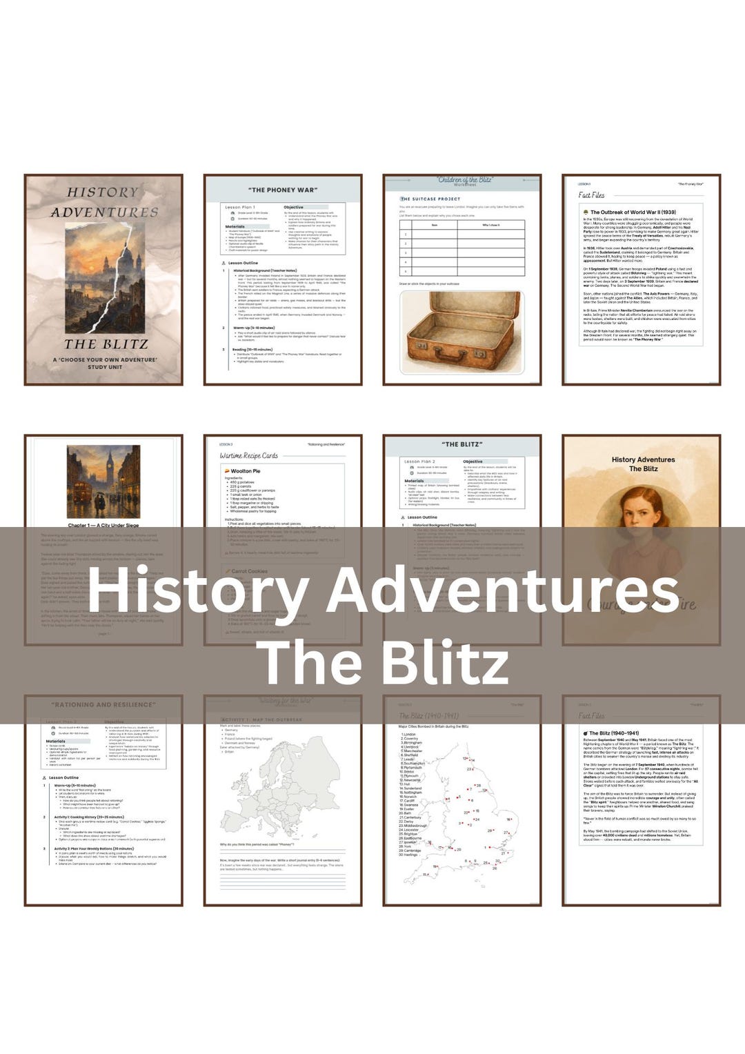 The Blitz – an Adventure History Study Unit - Etsy