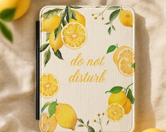 Etui na Kindle'a "Nie przeszkadzać", Cytrynowa okładka na Kindle'a, Estetyczne etui na Kindle'a Paperwhite, Letni prezent dla czytelnika, Urocze etui w stylu książki