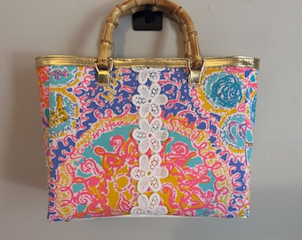 LILLY inspirierte Einkaufstasche, handgemacht mit authentischen Lilly P Stoffen.