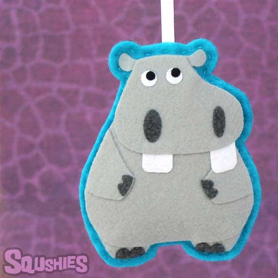 Hippo Ornament Felt Animal Soft Christmas Decoration Baby Image 0