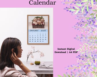 2025 Printable Puppy Calendar – Cute A4 Dog Breed Wall Calendar | Digital Download for Dog Lovers