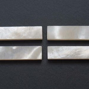 Natural Flat Mother Of Pearl Long Rectangle Pair, Rectangle Flat Stone, Matching Pair for Earrings, Jewelry Making Supply, 2 Pcs.
