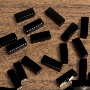 4 piezas de ónix negro natural rectangular de 2 mm de grosor, piedra preciosa plana de ónix negro para la fabricación de joyas. Todos los tamaños disponibles.