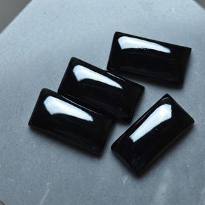 Natural Black Onyx Long Rectangle Pair, Black Onyx Gem, Rectangle Stone, Matching Pair for Earrings, Jewelry Making Supply, 2 Pcs.