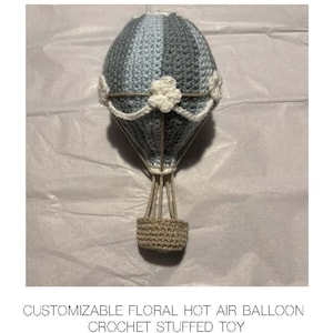 Customizable Crochet Floral Hot Air Balloon