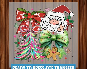 Christmas Doodle Collage DTF Transfer - Ready To Press, Vibrant Colors, Watercolor