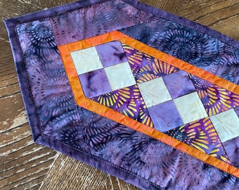 Purple Batik Table Runner 9"x42"