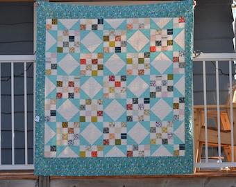 Star Quilt in Turquoise Blue