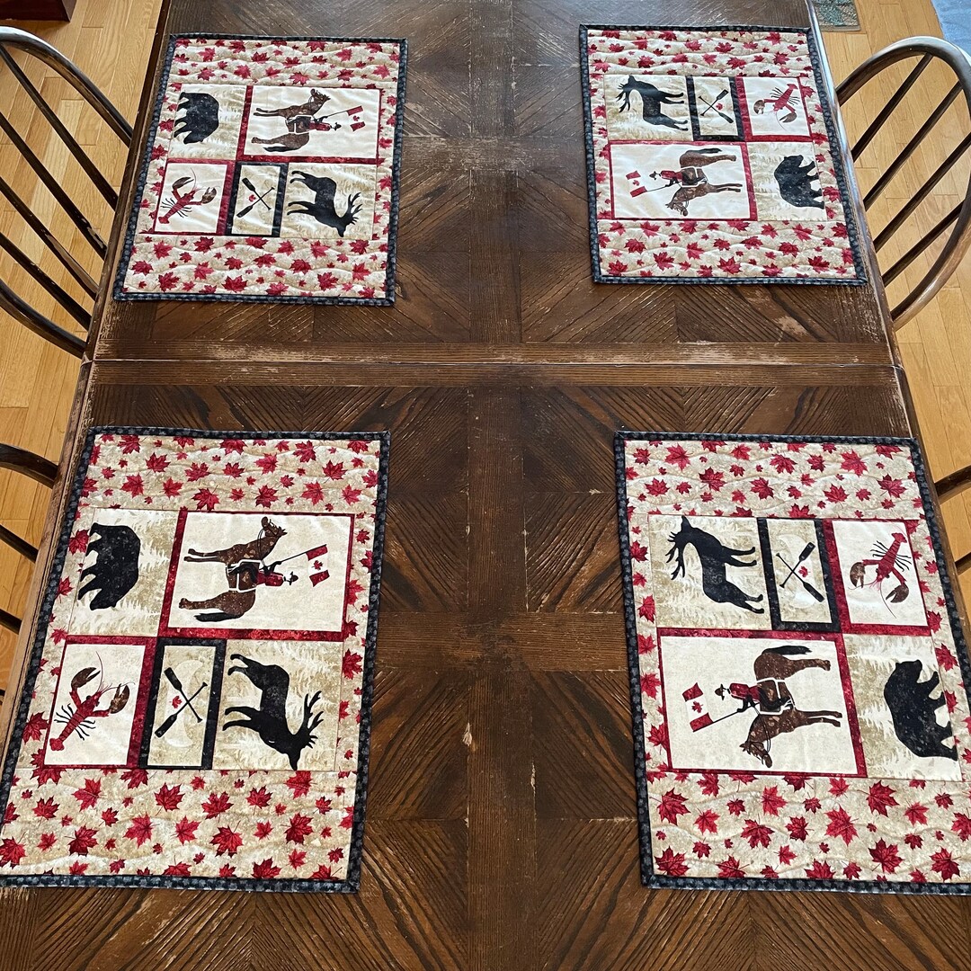 Canadian Themed Placemats Set of Four Etsy
